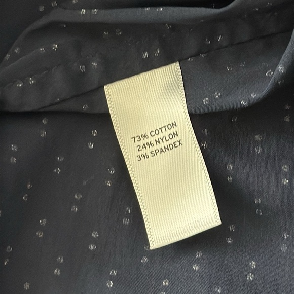 Susina (Nordstrom) Cap Sleeve Button Down Collared Shirt Size XL Navy & White - Picture 5 of 6